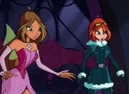 Flora's hair is cutting through her wings