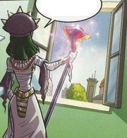 Lamya creating a solar eclipse.