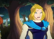 Sky's fringes are the same color as the rest of his hair.