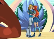 Bloom's socks are the wrong length and missing the white stripes.