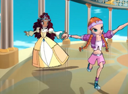 Aisha and Anne holding hands