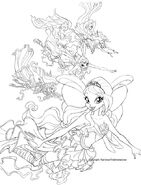 Lineart for Issue 103: Winx Music Tour: Magic of the East.