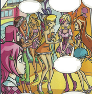 The Winx being introduced to Jenny Carter by Stella in Issue 99: Star Shattered.