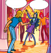 Alice urging Sky to dance with her.