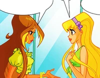 Flora introducing herself to Stella.