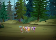 Miniaturized Winx in the forest.