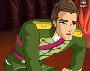 Thoren con el traje que llevó en la coronación de Daphne en Domino