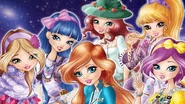 Artwork der Winx in ihren zivilen Outfits.