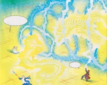 Астрид создаёт огненную спираль