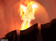 Bloom getting furious and ready to release her powers because Icy has thrown Kiko into lava