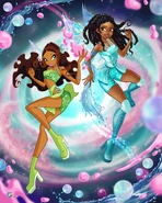 Арт со старой и новой Аишей на её день рождения (2025)