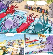 Маги останавливают монстров волшебным барьером