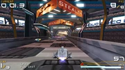 The starting grid of the Stealth track from the Pure demo, with the Stealth ship.