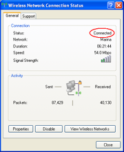 Windows Status Connected