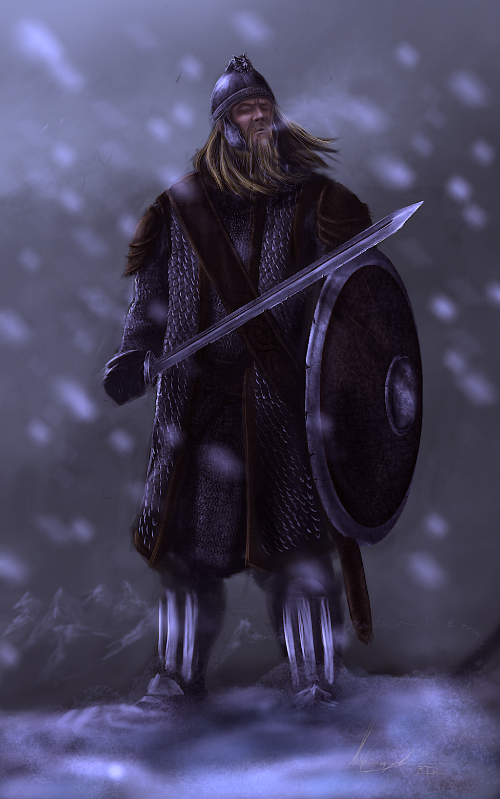 Uhtred of Bebbanburg in the books (the only drawing I could find