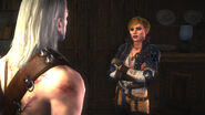 Ves and Geralt during a dialogue.