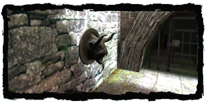 Relief outside the entrance to the sewers.