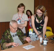 Andrzej Sapkowski explaining that the artwork does not portray him faithfully