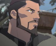 Vesemir's young animated version in The Witcher: Nightmare of the Wolf