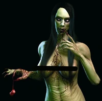 Primer plano de una lamia con detalladas texturas