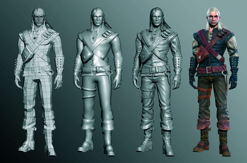 Before & After image - The Witcher: Hi-Res Character Models for