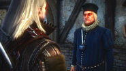 Louis Merse and Geralt during a dialogue.