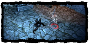 Geralt fighting Leo's ghost