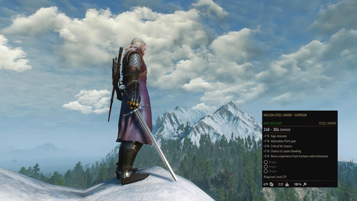 The witcher 3 witcher steel sword фото 80