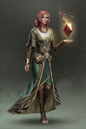 Triss concept art for alternative outfit in The Witcher 3