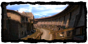 the alley along the walls