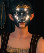 Eveline in mask with shape of Radovid V face