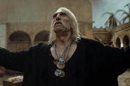 Leo Bonhart with his medallions of witchers.