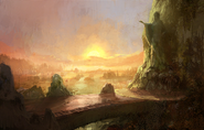 Lakeside by day concept painting