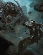 Erland hunting a Shaelmaar