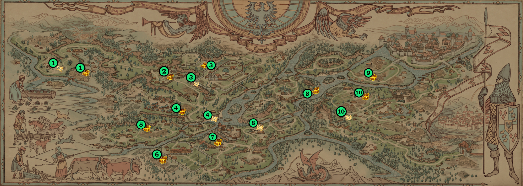 All Golden Chests in Aedirn 9/9 - Second Map in Thronebreaker: The Witcher  Tales 