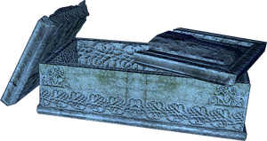 a sarcophagus, one of many