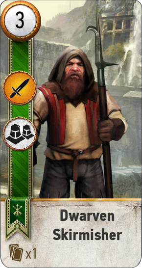 Tw3 gwent card face Dwarevn Skirmisher 1