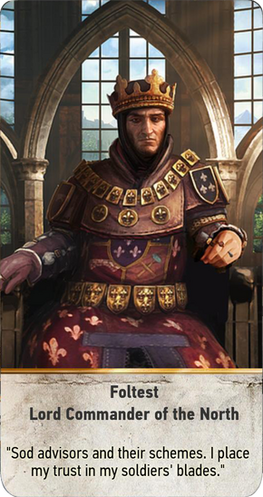 Tw3 gwent card face Foltest Lord Commander of the North