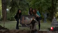 Joanna, Wendy, Freya and Ingrid burying Doug.