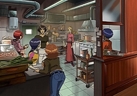 Калеб приходит к девочкам на кухню «Серебряного дракона».