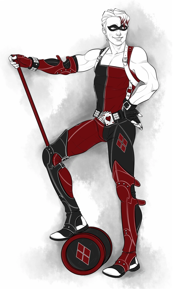 харли мужчин. харли куин мужская версия. харли квинн парень косплей. харли мужчин. харли квинн гендер бендер.
