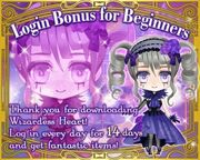 Login bonus for beginners