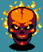28 Flaming Skull