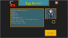 The Egg Armor with the set bonus unlocked