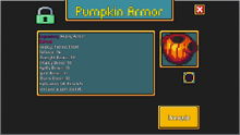 The Pumpkin Armor with the set bonus unlocked