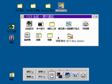 OS/3 Warp 1.0 Desktop.