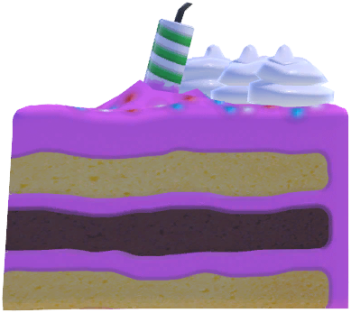 Cake Slice Outline, Silhouette & Color Vector Clipart