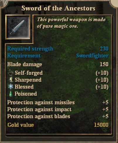 gothic 3 weapons list