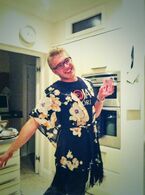 Tweeted by "Lydia Bradford" 2 hours ago: "@bllockwood just found this beauty of a pic.. You werk it gurl! #kimono #loving".