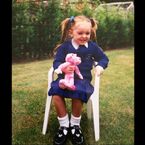 Tweeted by Louisa: "Little me! How cool is my Pink Panther?".